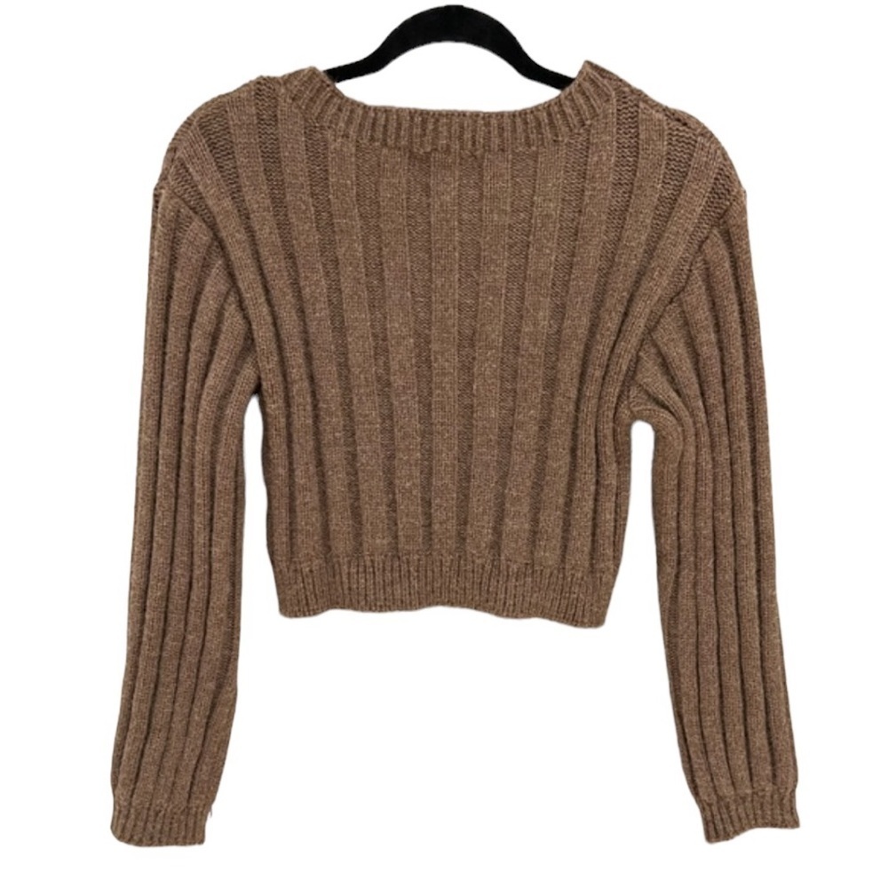 Zara knit crop top brown